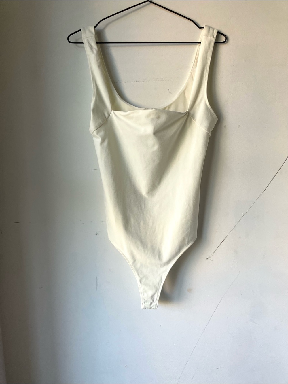 Free People Ivory Scoop Neck Bodysuit XL